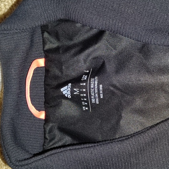 Adidas Men's Black and Coral Bomber Jacket - Picture 3 of 8